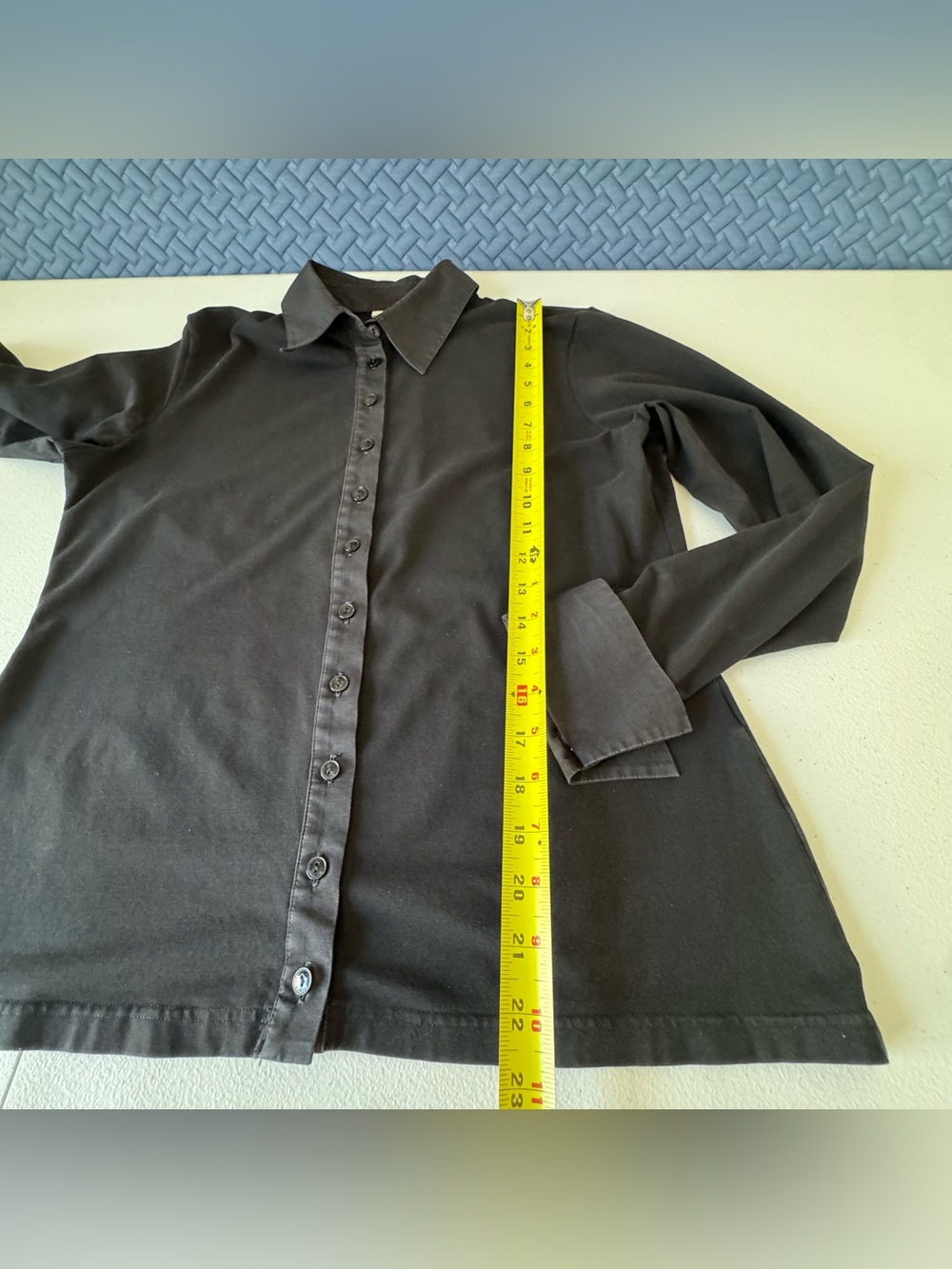 Anne Fontaine Nuage Shirt Black Stretch Jersey Shirt With Fitted Size 44 - Picture 14 of 15